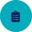 check list on a blue circle